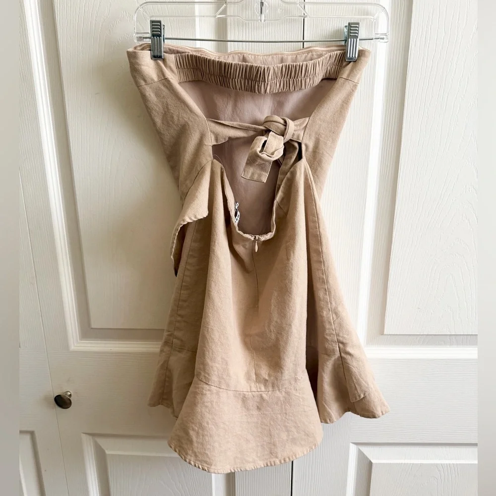 Farrow Tan Ruffle Mini Dress - Picture 2 of 4